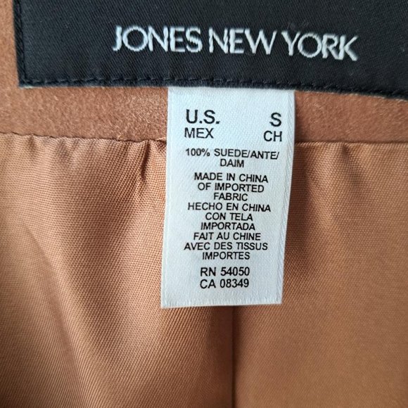 Vintage Short Tan/Light Brown Suede Collarless Jacket - Picture 4 of 4